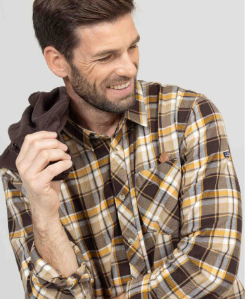 Chemises homme : chemises à motifs, en lin - Terre de Marins