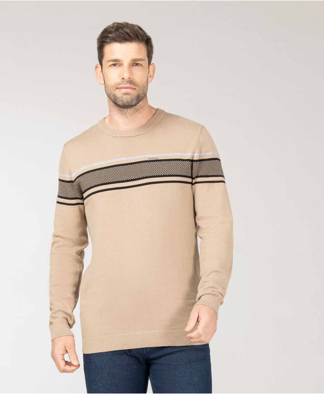 Pull beige Homme