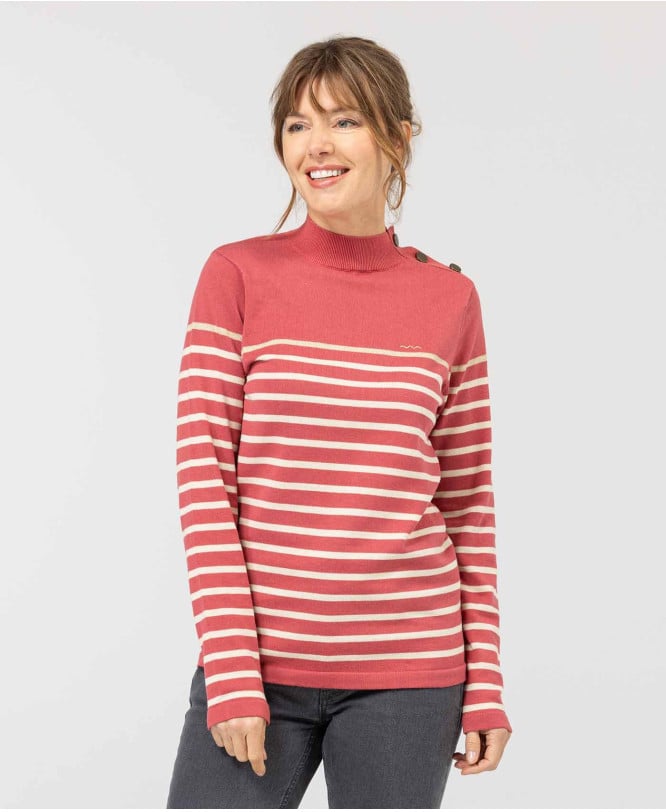 PULL FOND BOIS DE ROSE RAYE...